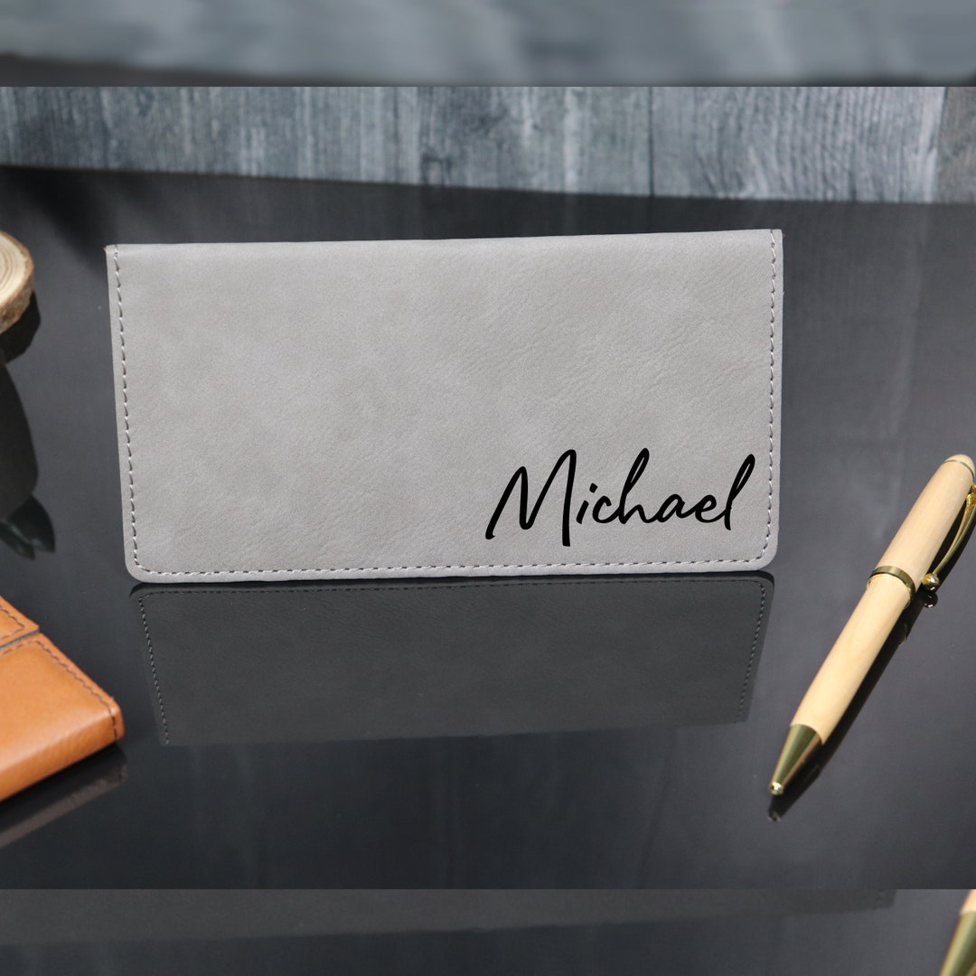 Personalized Checkbook Cover, Leather Checkbook, Checkbook Wallet and