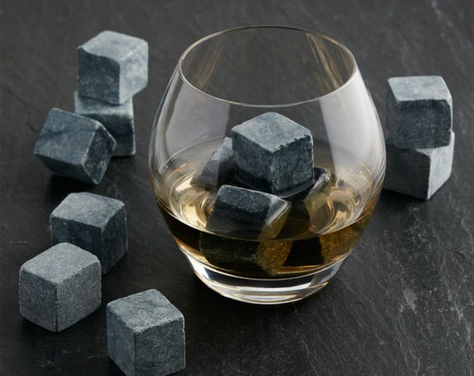 Whiskey Stones, Set of 9 with Velvet Pouch, Whiskey Rocks, Chilling Stones, Groomsmen Whiskey Rocks, Whiskey Gift Set, Reusable Ice Cubes