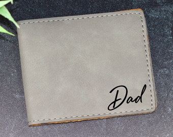 Dad Wallet, Men's Wallet, Personalized Wallet, Custom Monogrammed Wallet, Engraved Wallet, Gift For Him, Groomsman Gift, Engraved Dad Gift