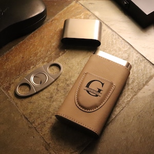 Groomsmen Cigar Case, Personalized Cigar Case, Groomsman Cigar Case, Cigar Cutter, Cigar Gift Box, Travel Cigar Case,Cigar Box & Accessories