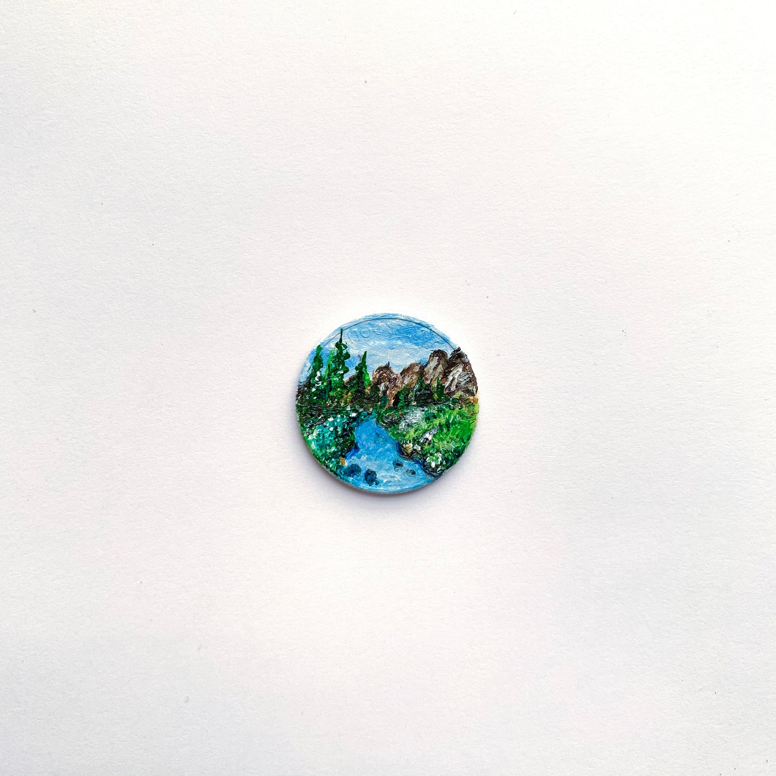 Painted coins Coin painting Hand painted Coins Acrylic Etsy