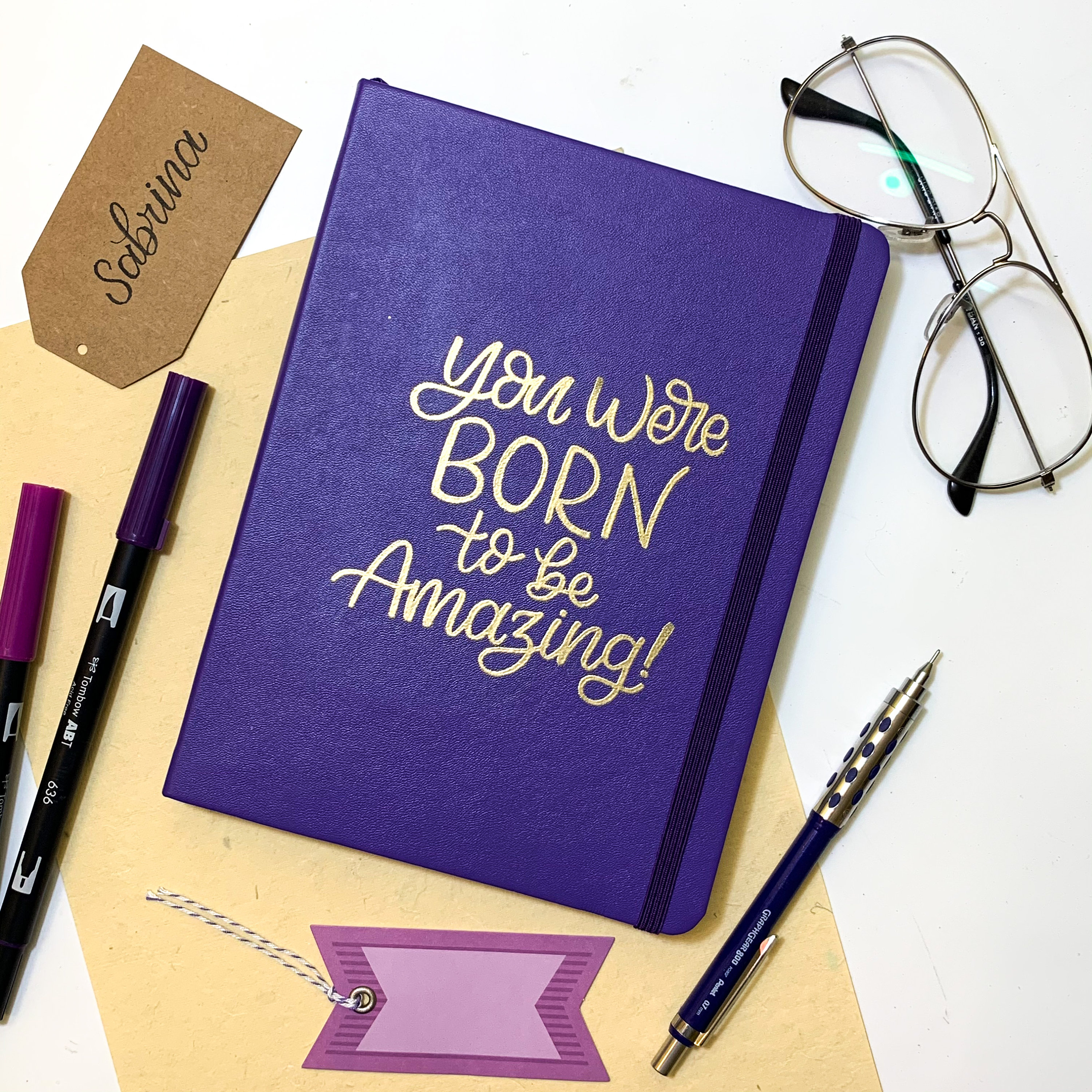 Custom Handlettered Journal Cover Name Journal Journal Etsy