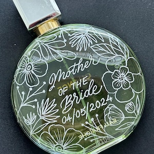 Floral Perfume Bottle Hand Engraving -Cologne Bottle Engraving |Wedding Day Gift for Mothers| Bridesmaid Proposals, Bridal Party Gifts
