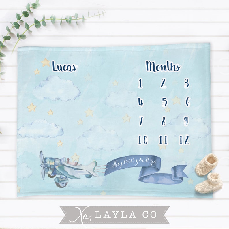 Baby milestone blanket personalized baby blanket milestone Etsy