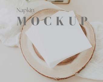 Zazzle 4.75x4.75&quot; Napkin Mockup, Zazzle Napkin Mockup, White Napkin Mockup, Wedding Napkin Mockup, Party Napkin Mockup, Wedding Mockup