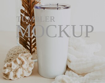 White Tumbler Mockup, 20 OZ, JPEG Image (Digital Download)Not Ai Generated, Real Photographs