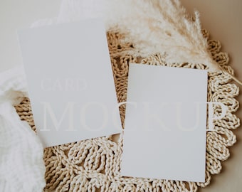 Wedding Invitation 5x7 Mockup, Stationery Mockup (JPG & PSD)Not Ai Generated, Real Photographs