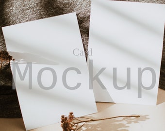 Minimalist Wedding Invitation Mockup, Stationery Branding (JPG, PSD)Not Ai Generated, Real Photographs