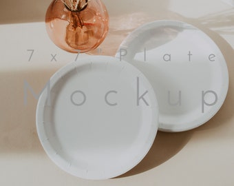 Zazzle Paper Plate Mockup, Paper Plate Mockup, Zazzle Mockup, Plate Mockup, Paper Mockup, Zazzle Plate Mockup, 7x7&quot; Plate Mockup, Mockup, B1