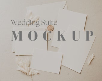Minimalist Wedding Stationery Mockup, 5x7 Card (JPG, PSD)