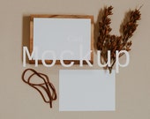Minimalist Card Mockup – 5.5x4 Wedding Stationery (JPG & PSD)