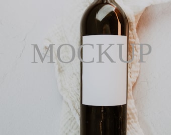Minimalist Wine Label Mockup, 3x4" (JPG & PSD)