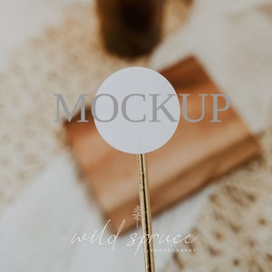 Round Sticker Mockup, 2" Minimalist Design (JPG, PSD)