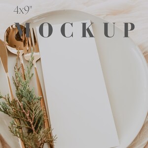 4x9" Menu Mockup, 4x9" Mockup, Christmas Menu Mockup, Wedding Menu Mockup, 4x9 Christmas Menu Mockup, 4x9 Wedding Menu Mockup, Mockup