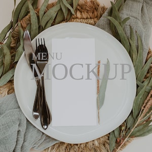 Sage Menu Mockup, Menu Mockup, Card Mockup, 4x8 Card Mockup, Wedding Stationery Mockup, Stationery Mockup, Mockup Stationery, Mockup, S01