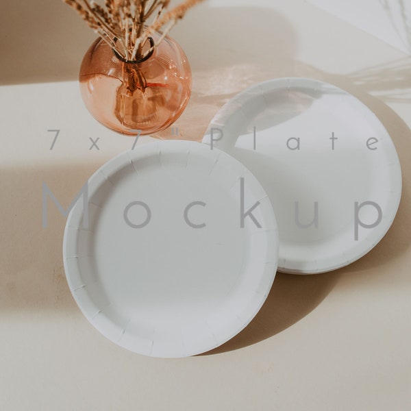 Maquette d'assiette en carton Zazzle, maquette d'assiette en carton, maquette Zazzle, maquette d'assiette, maquette en papier, maquette d'assiette Zazzle, maquette d'assiette 7 x 7 po., maquette, B1