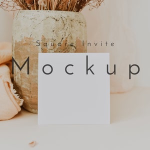 Boho Square Invitation Mockup, Zazzle Square Invitation Mockup, Boho Invitation Mockup, Wedding Invitation Mockup, Mockup, B2