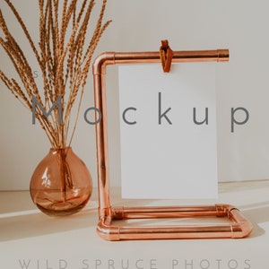 Rose Gold 5x7&quot; Table Number Mockup, Rose Gold Frame Mockup, Table Number Mockup, 5x7&quot; Mockup, Wedding Mockup, Wedding Sign Mockup, B1