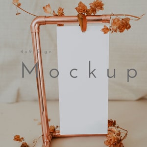Boho 5x7 Wedding Sign Mockup, 5x7 Menu Mockup, Table Sign Mockup, Sign Mockup, Boho Sign Mockup, Rose Gold Frame Mockup, Mockup, G2