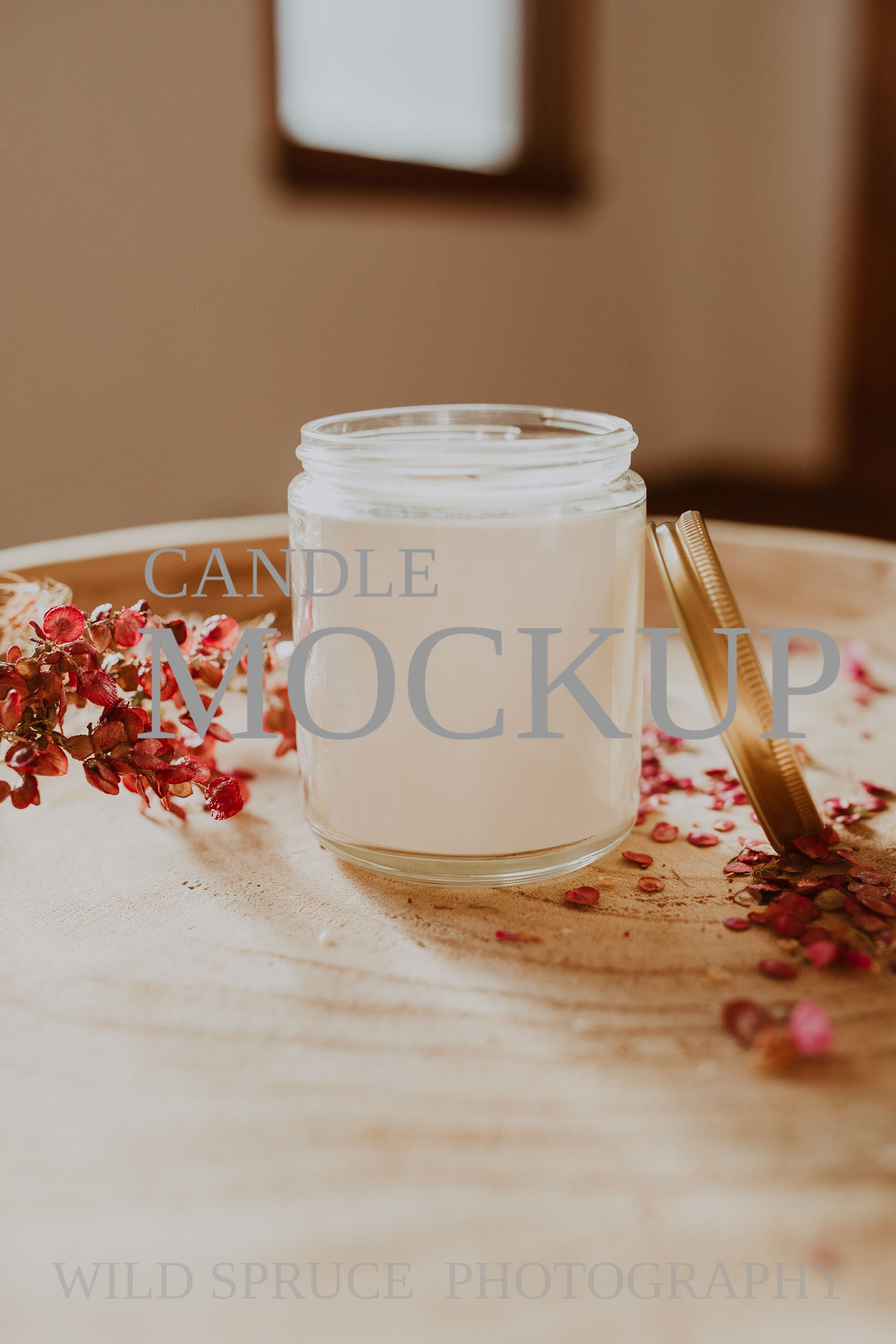 Candle Jar Label Mockup for Canva Vol 2 Amber 8 oz 9 oz