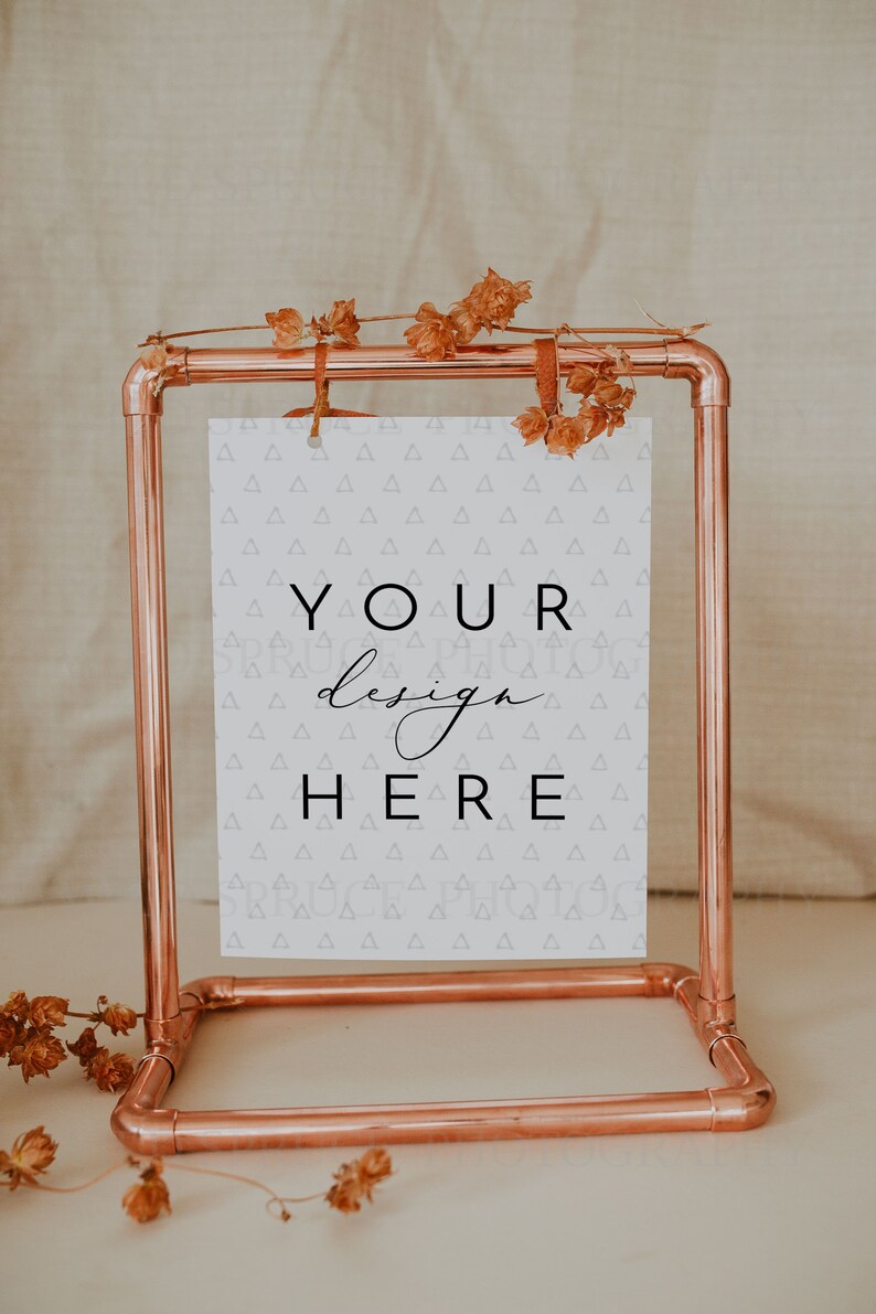 Boho Wedding Sign Mockup, Rose Gold Frame (digital Download) - Etsy UK