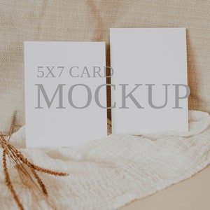 Doppel 5x7 "Hochzeitseinladung Mockup, Boho Hochzeitseinladung Mockup, Minimalistisches Mockup, Briefpapier Mockup, Grußkarten Mockup, Mockup