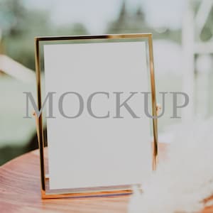 5x7" Gold Frame Digital Mockup, Gold Frame Mockup, Frame Mockup, Sign Mockup, Table Number Mockup, Wedding Sign Mockup, Wedding Mockup