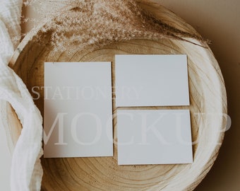 Maqueta minimalista de invitación de boda, diseño de marca de papelería (JPG, PSD)
