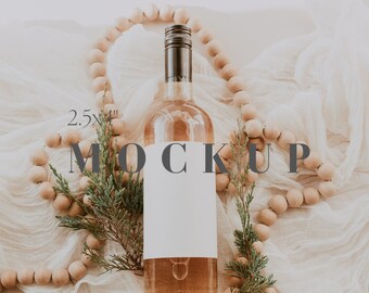 Minimalist Wine Label Mockup, 2.5x4" (Photoshop File)