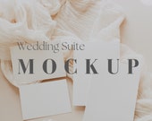 Wedding Suite Mockup | Wedding Invitation | Minimalist Stationery Scene | PSD Smart Object |