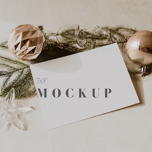 Weihnachtskarte Mockup, 18x12cm Weihnachtskarte Mockup, Card Mockup,