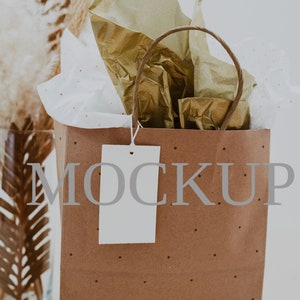 Maqueta de etiqueta, Etiqueta de maqueta, Maqueta de bolsa de regalo, Maqueta de bolsa, Maqueta de bolsa de papel, Etiqueta de 2 x 3,5", Maqueta de etiqueta de nombre, Maqueta de tarjeta, Maqueta, Maqueta