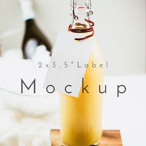 Mockup Mimosa 2x3,5", Mockup etichetta bevanda 2x3,5", Mockup carta bevanda 2x3,5, Mockup Mimosa, Mockup carta nome, Mockup cancelleria, Mockup
