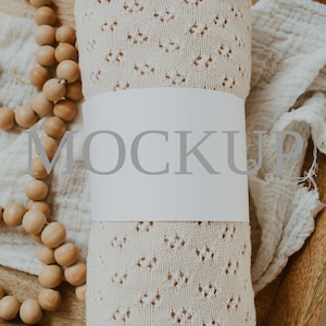 Blanket Sleeve Mockup, Sleeve Mockup, Label Mockup, Gift Tag Mockup, 5x3.5&quot; Mockup, Gift Mockup, Blanket Mockup, Mockup, Baby Shower Mockup
