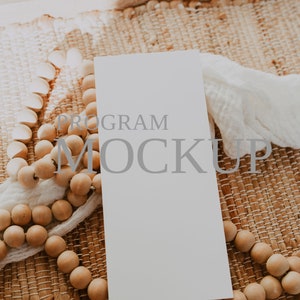 4x9 Menu Mockup, Menu Mockup, Christmas Program Mockup, 4x9&quot; Menu Mockup, 4x9&quot; Program Mockup, Program Mockup, Mockup, 4x9 Wedding Mockup