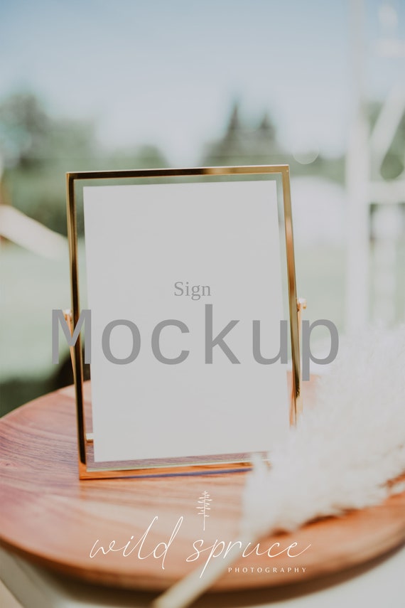 Download Gold Frame Mockup Table Number Mockup Wedding Stationery Etsy