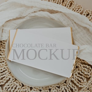Chocolate Bar Wrapper Mockup, Candy Bar Mockup, Label Mockup, Stationery Mockup, Wedding Favor Mockup, Candy Wrapper Mockup