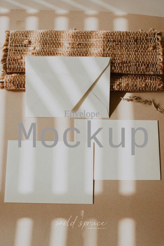 Boho Envelope Trio Minimalist Envelope Mockup Modern Etsy