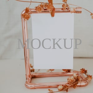 Boho 5x7 Wedding Sign Mockup, 5x7 Bar Sign Mockup, Table Sign Mockup, Sign Mockup, Boho Sign Mockup, Rose Gold Frame Mockup, Menu Mockup, G2