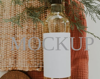 Minimal Wine Label Mockup, PSD Smart Layer (Digital Download)