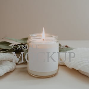 9 OZ Jar Candle Mockup, 3x2&quot; Candle  Label Mockup, Candle Label Mockup, Jar Candle Mockup, Mockup Candle, Label Mockup, Mockup, Mock Up