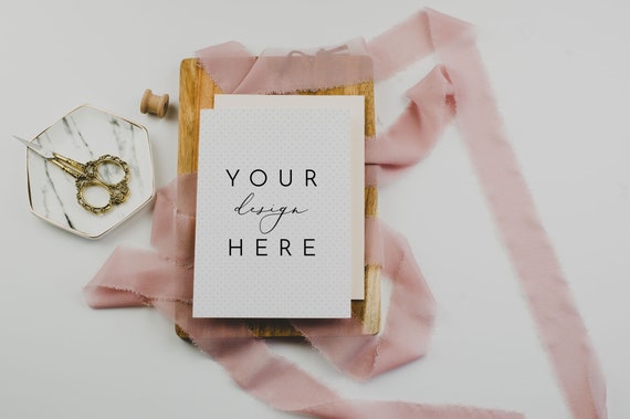 Dust Rose Wedding Invitation Mockup Wedding Card Mockup Etsy