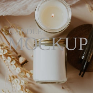 9 OZ Jar Candle Mockup, 2x3&quot; Candle Label Mockup, Amber Jar Candle Mockup, Jar Candle Mockup, Candle Mockup, Candle Label Mockup, Mockup