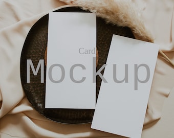 Hochzeitsprogramm Mockup – 10x20cm Side by Side Karten (JPG & PSD)