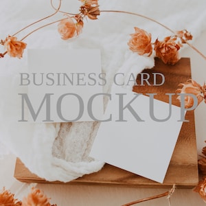 Boho Quadratische Visitenkarten-Mockup, Quadratische Visitenkarten-Mockup, Visitenkarten-Mockup, Side-By-Side-Visitenkarten-Mockup, Schmuckkarten-Mockup