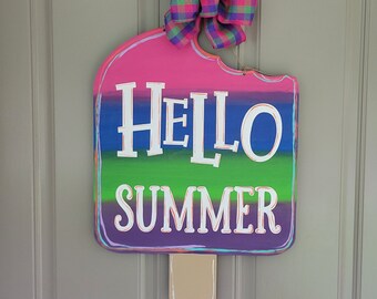 Summer Door Hanger | Popsicle Door Hanger | Summer Wood Sign | Popsicle Wood Sign