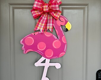 Flamingo Door Hanger | Flamingo Sign | Summer Door Hanger | Pink Flamingo | Summer Decor | Summer Flamingo