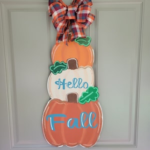 Fall Door Hanger | Pumpkin Door Hanger | Welcome Fall Door Hanger | Pumpkin Sign | Fall Decor