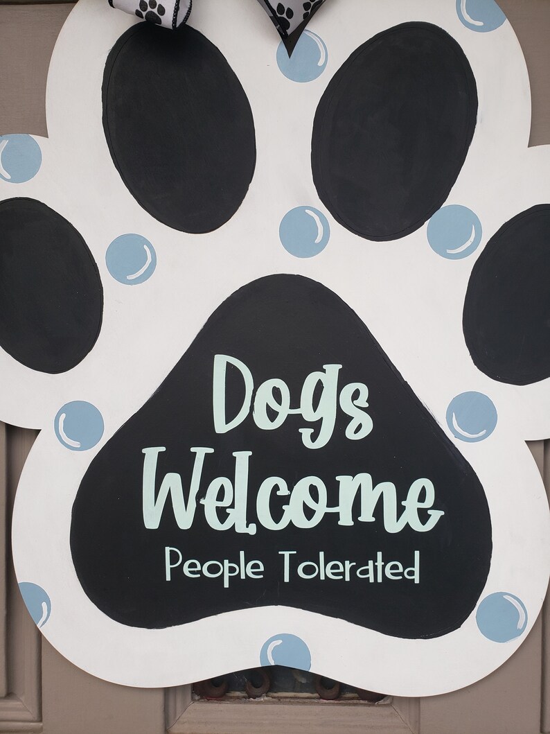 Paw Print Door Hanger Dog Door Hanger Paw Print Decor Etsy