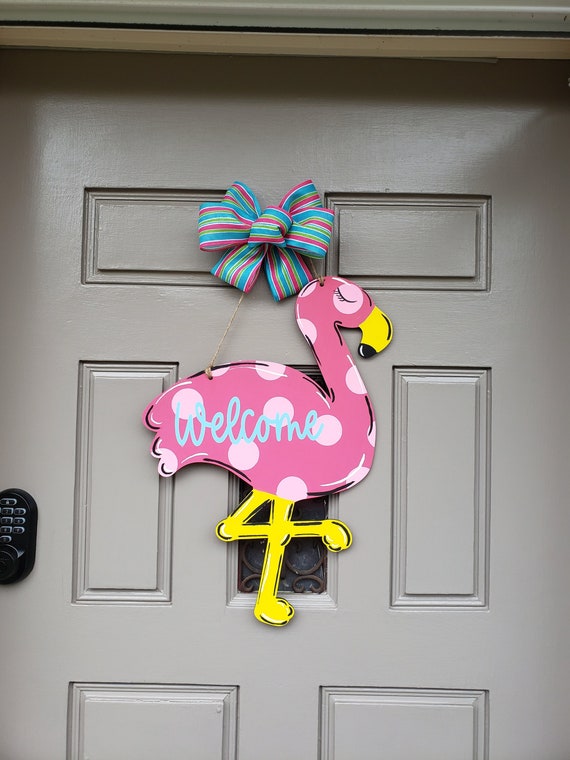 Summer Door Hanger | Flamingo Door Hanger | Flamingo Sign | Summer Sign